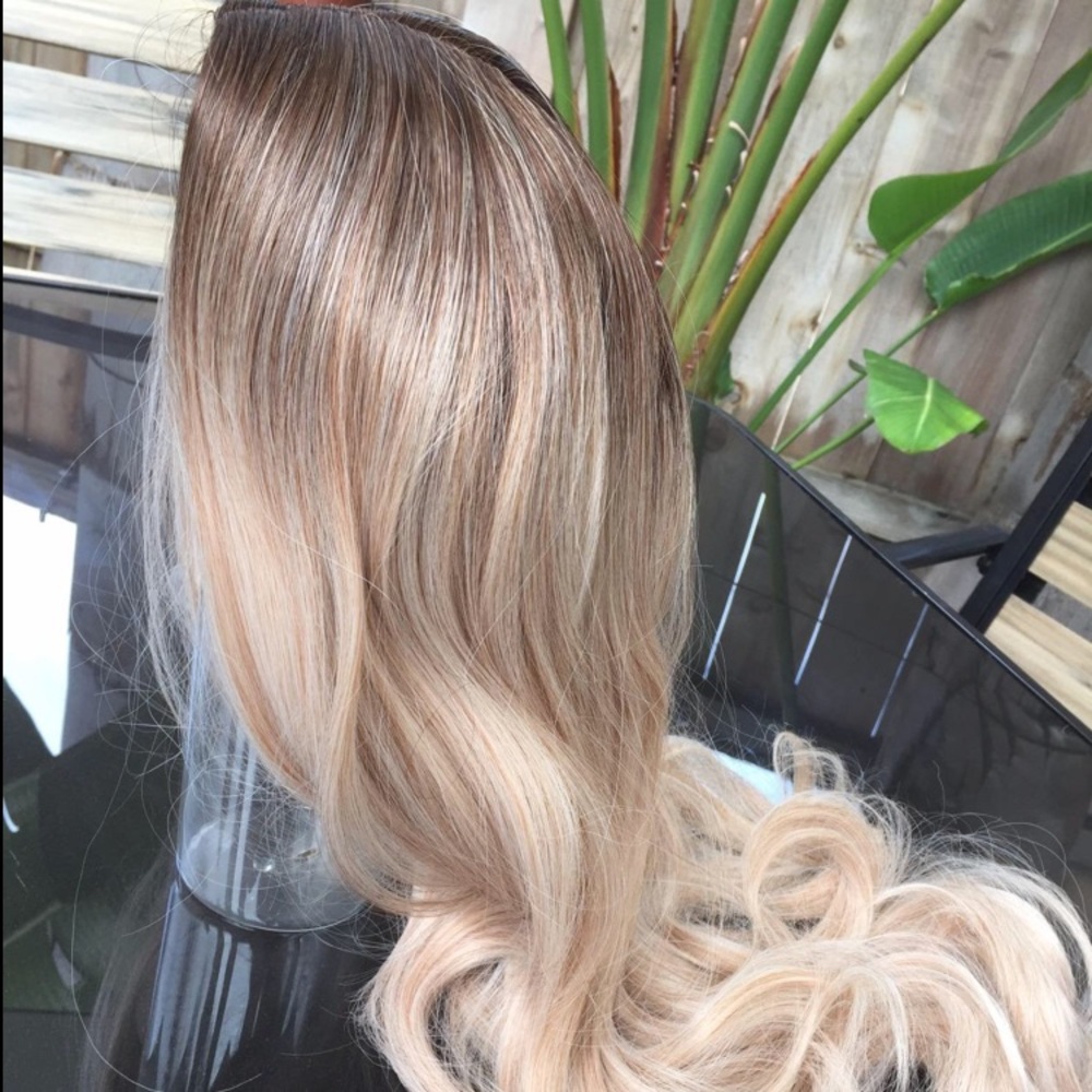Ash Blonde Ombré High Density Heat Resistant Wig - Picture 8 of 11